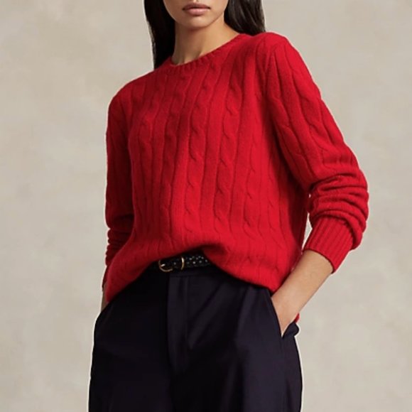 POLO by RALPH LAUREN 100% Italian Cashmere Iconic Cable Knit Sweater - Picture 2 of 13